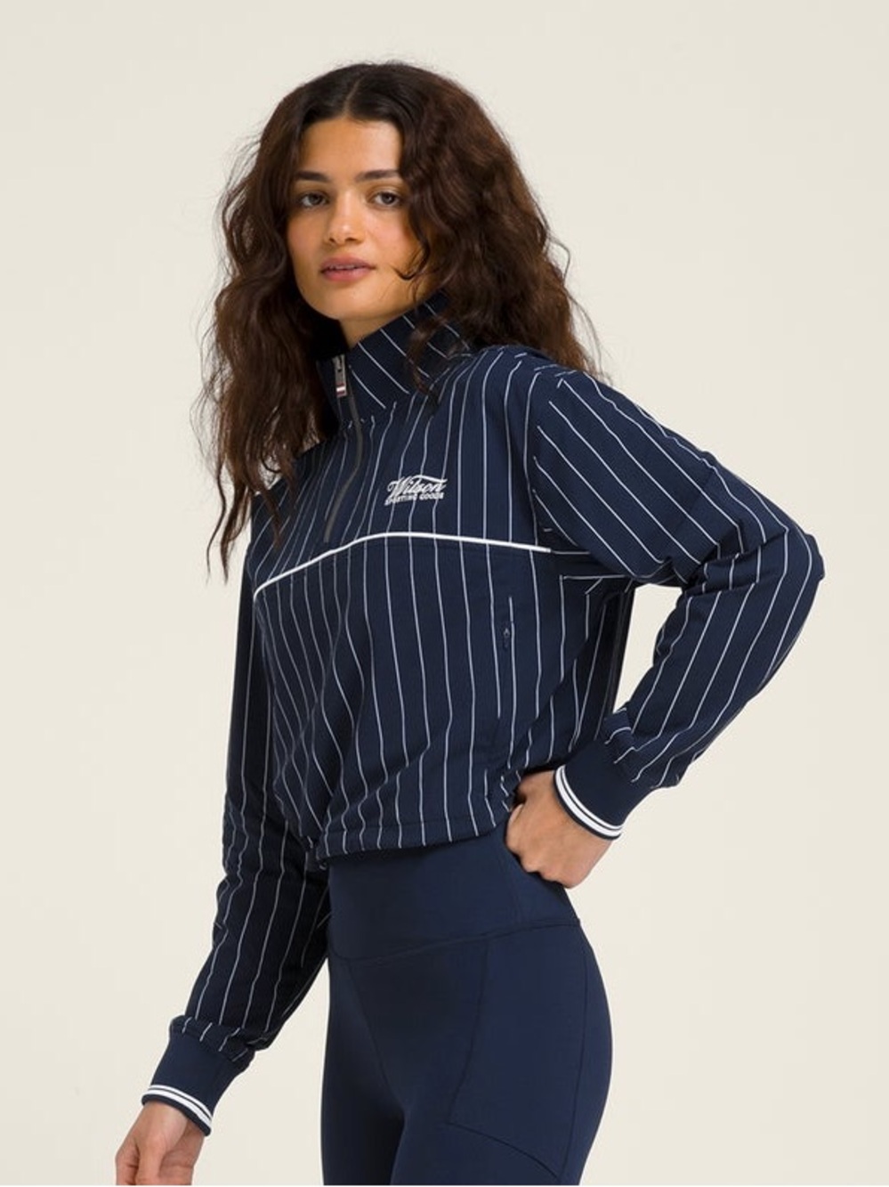 Wilson Navy Pinstripe Track Jacket